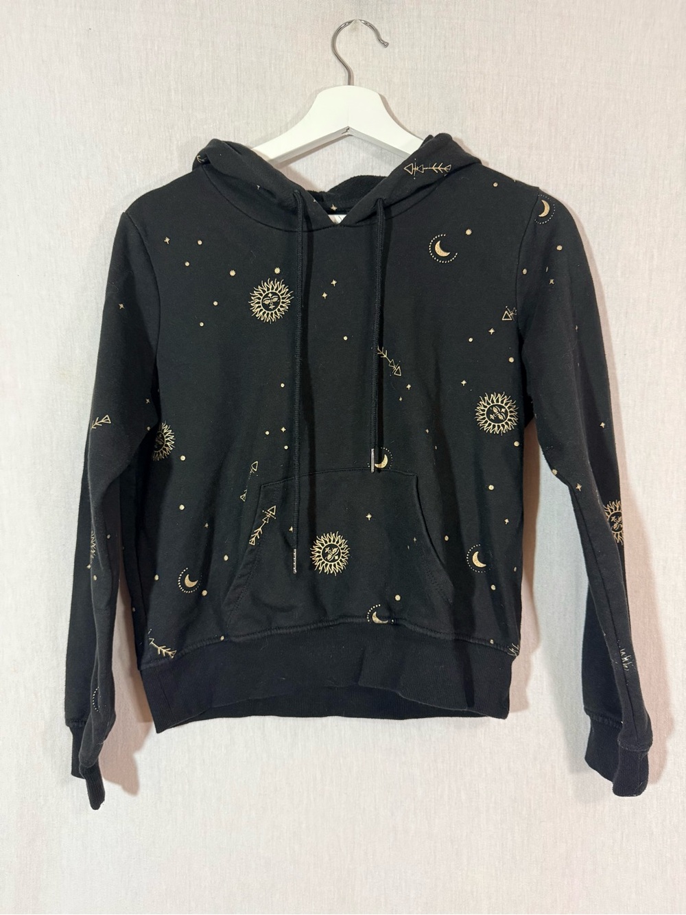 S Black and gold Celestial Sun & Moon Hoodie
